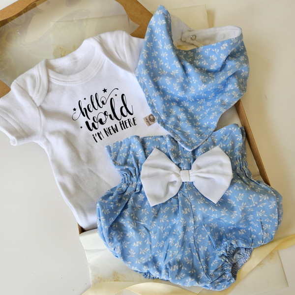 Baby Floral Bloomer and Bib gift set