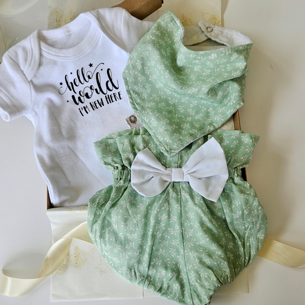 Baby Floral Bloomer and Bib gift set