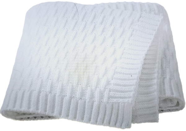 Soft Knitted Blanket - White
