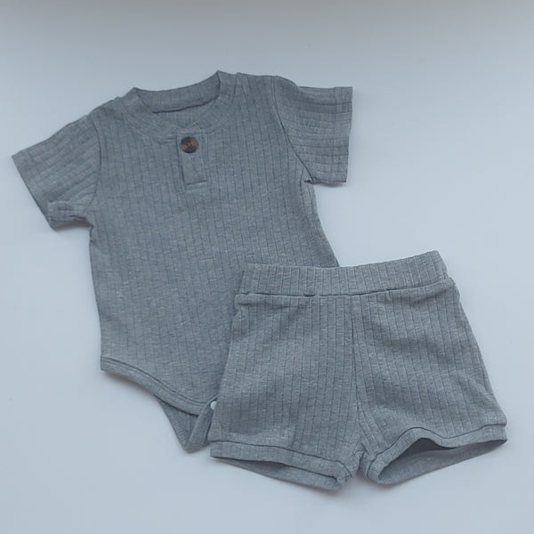 Baby Boy button down tee with matching shorts