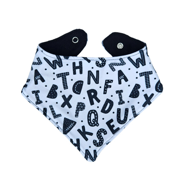 Baby Bib -  Black and White Letters