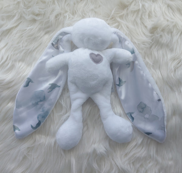 Tiger Lily White Cuddle Bunny printed ears
