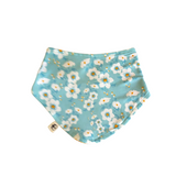 Baby Bib -  TURQUOISE AND MUSTARD FLORAL