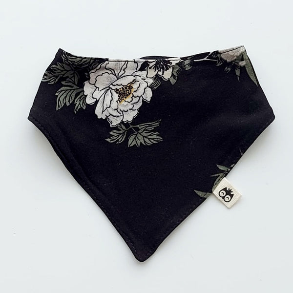 Baby bibs - Black with floral