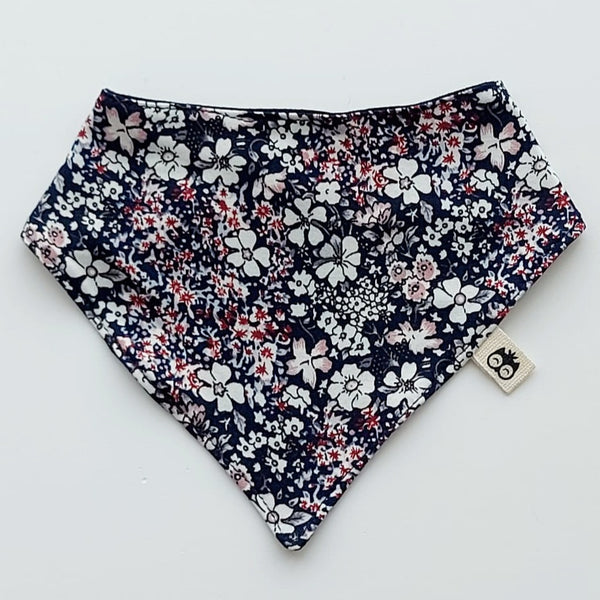 Baby bibs - Navy red floral